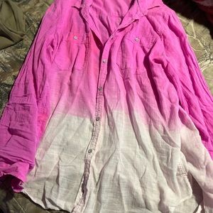 Stylus button down ombré top